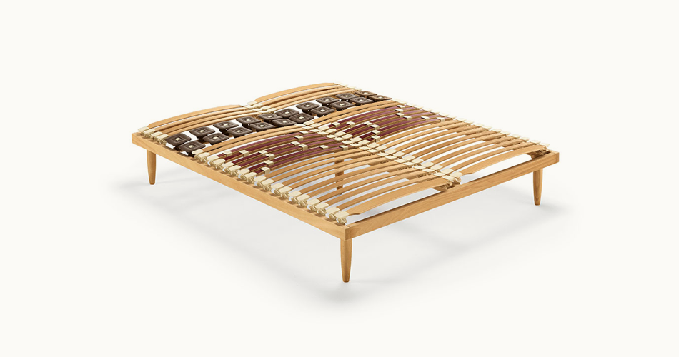 Più Relax Rete a doghe in Legno in Acciaio con Materasso in Memory con Rivestimento sfoderabile Anallergico e Anti batterico 80X190 